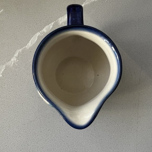 Boleslawiec Small Milk Creamer Pitcher Blue Pottery Floral Handmade In Poland E9 - Picture 6 of 10